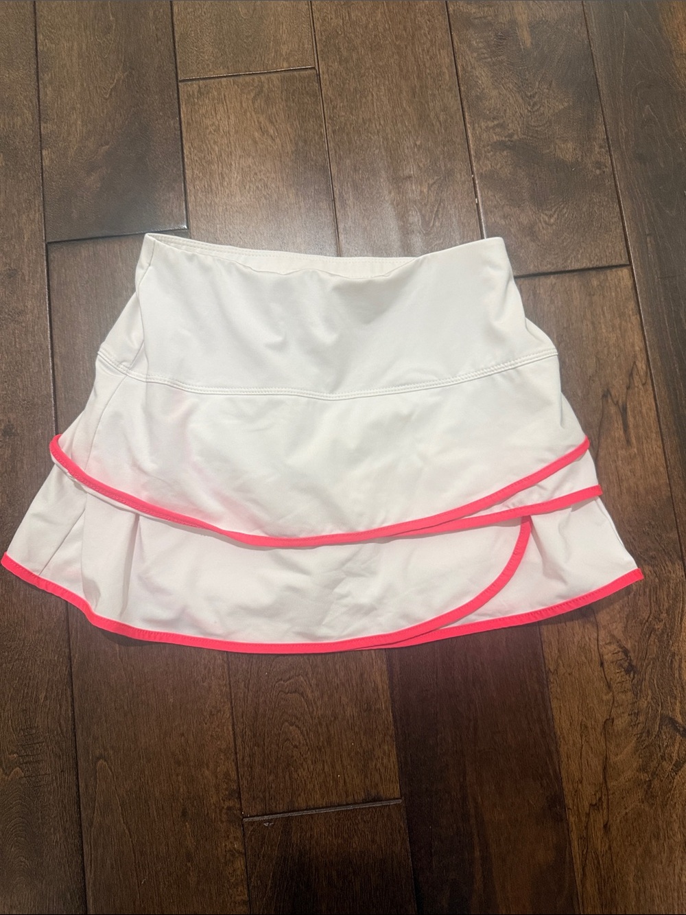 Lucky in Love White Skater Skirt with Pink Trim